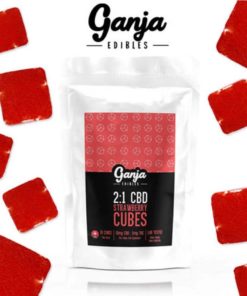 Ganja Cube Gummies – 2 1 Strawberry (10 x 10mg CBD 5mg THC)