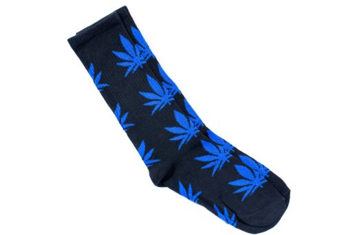 Marijuana Weed Leaf Socks Black Blue
