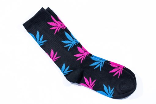 blue pink weed sock